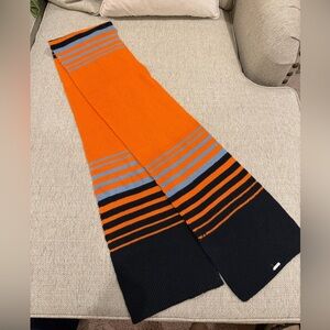 Striped Orange and Black Knit Scarf
